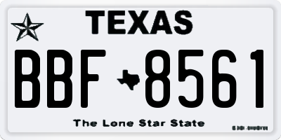 TX license plate BBF8561