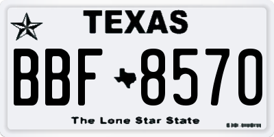 TX license plate BBF8570