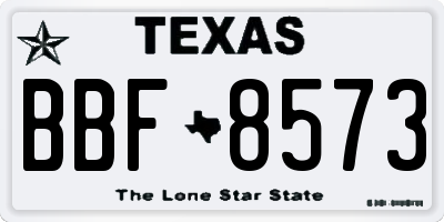 TX license plate BBF8573