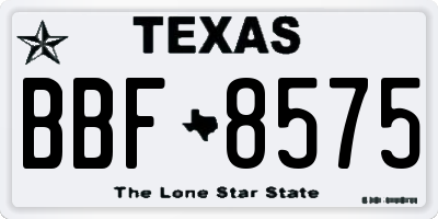 TX license plate BBF8575