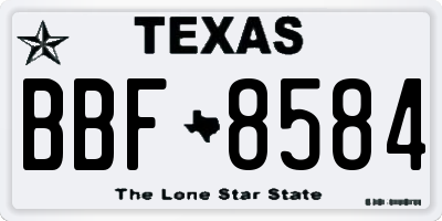 TX license plate BBF8584