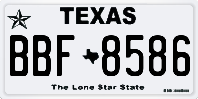 TX license plate BBF8586