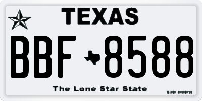 TX license plate BBF8588