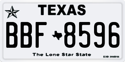 TX license plate BBF8596