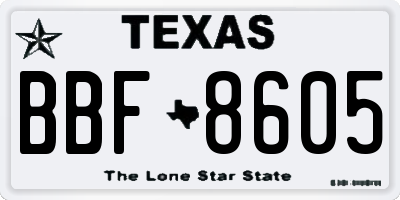 TX license plate BBF8605