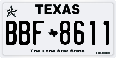 TX license plate BBF8611