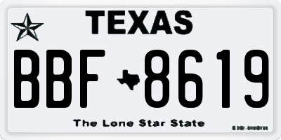TX license plate BBF8619
