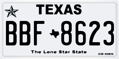 TX license plate BBF8623