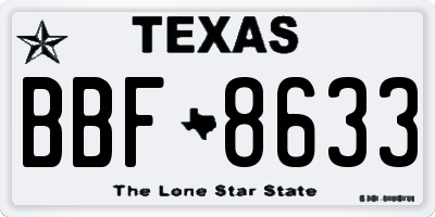TX license plate BBF8633