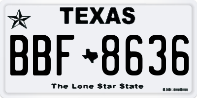 TX license plate BBF8636