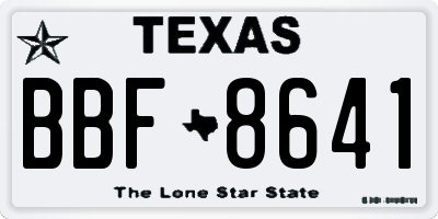 TX license plate BBF8641