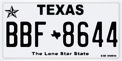 TX license plate BBF8644