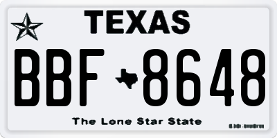 TX license plate BBF8648