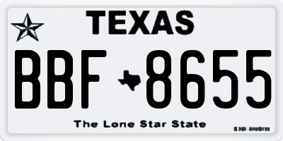 TX license plate BBF8655