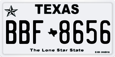 TX license plate BBF8656