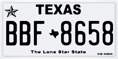 TX license plate BBF8658