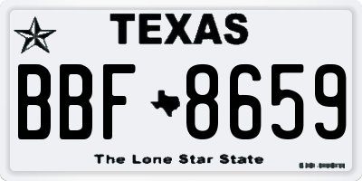 TX license plate BBF8659