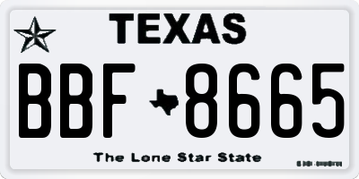 TX license plate BBF8665