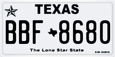 TX license plate BBF8680