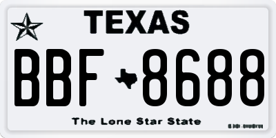 TX license plate BBF8688