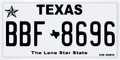 TX license plate BBF8696