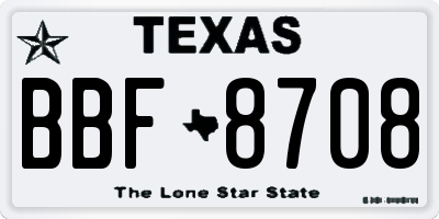 TX license plate BBF8708