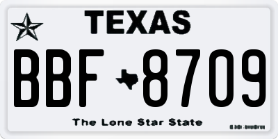 TX license plate BBF8709