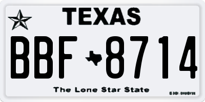 TX license plate BBF8714