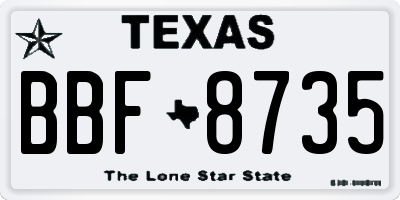 TX license plate BBF8735