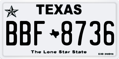 TX license plate BBF8736