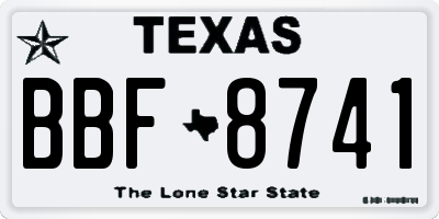 TX license plate BBF8741
