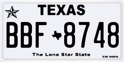 TX license plate BBF8748