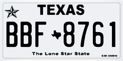 TX license plate BBF8761
