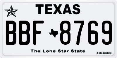 TX license plate BBF8769