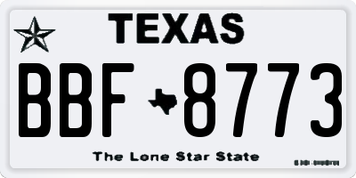 TX license plate BBF8773