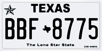 TX license plate BBF8775