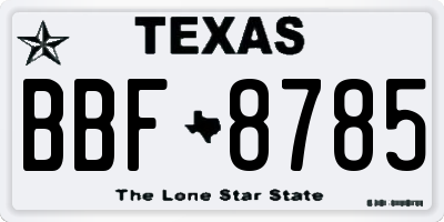 TX license plate BBF8785