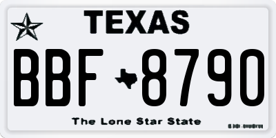TX license plate BBF8790