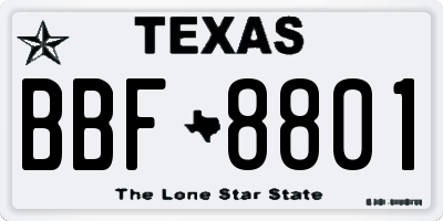 TX license plate BBF8801