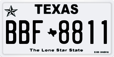 TX license plate BBF8811