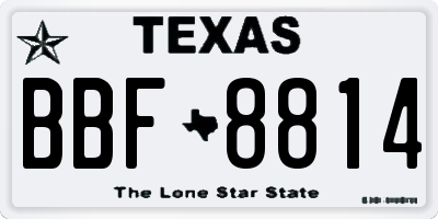 TX license plate BBF8814