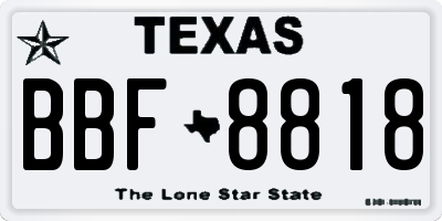 TX license plate BBF8818