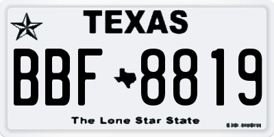 TX license plate BBF8819