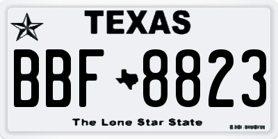 TX license plate BBF8823