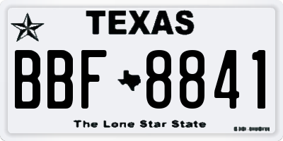 TX license plate BBF8841
