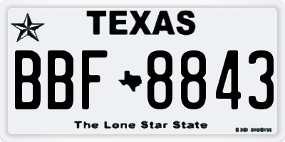 TX license plate BBF8843