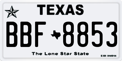 TX license plate BBF8853