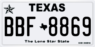 TX license plate BBF8869