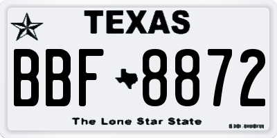 TX license plate BBF8872