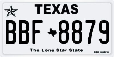 TX license plate BBF8879